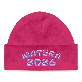 Matura 2026 Neon Blau - Baby Organic Mütze - hot Pink - Vorne