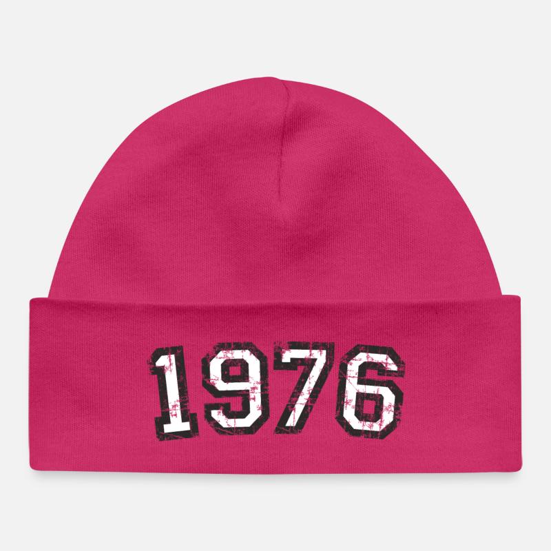 Né en 1976 Anniversaire Année - Bonnet bébé bio - hot pink