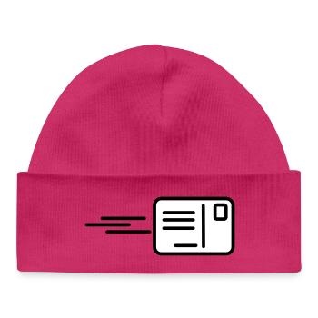 Logo card - Baby Organic Beanie - hot pink - Front