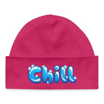 Chill – Fun Bubble Font Cool Summer Vibes T-Shirt - Baby Organic Beanie - hot pink - Front
