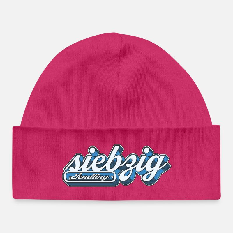 Sendling siebzig Retro München089 Minga 089  - Baby Organic Mütze - hot Pink