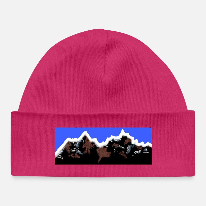 Montagnes - Bonnet bébé bio - hot pink