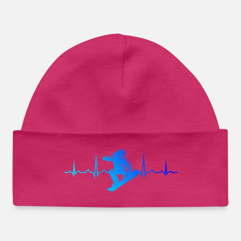 Illustrations de snowboard pour votre tenue - Bonnet bébé bio - hot pink