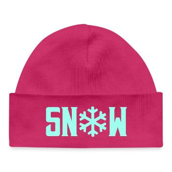 SNOW Snow Crystal - Baby Organic Beanie - hot pink - Front