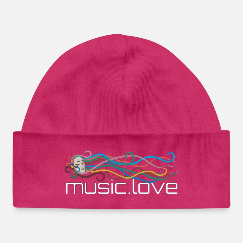 La musique diffuse musique.love - Bonnet bébé bio - hot pink