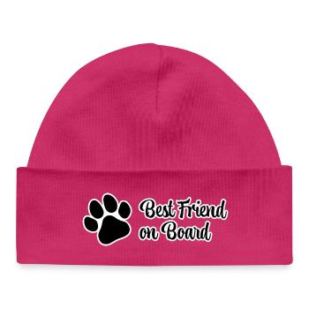 Meilleur ami à bord - Paw, Dog Friend - Bonnet bébé bio - hot pink - Devant
