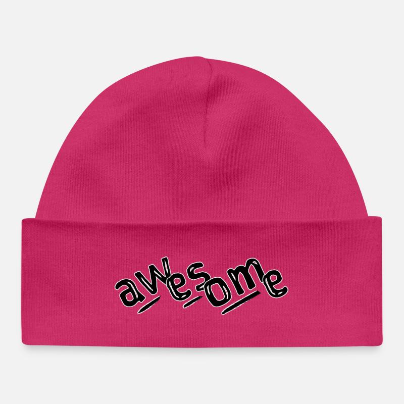 Awesome - Baby Organic Beanie - hot pink