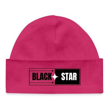 Conception en contraste d’étoile noire - Bonnet bébé bio - hot pink - Devant
