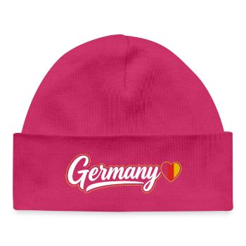 Deutschland-Skript mit Flaggenherz Fan-Patriotisch - Baby Organic Mütze - hot Pink - Vorne