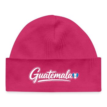 Scénario guatémaltèque avec drapeau Amour du cœur - Bonnet bébé bio - hot pink - Devant