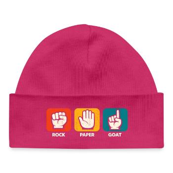 Stein Papier Ziege Nummer 1 Ziege - Baby Organic Mütze - hot Pink - Vorne