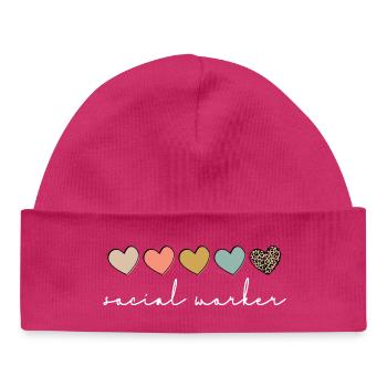 Scénario de travailleur social sincère - Bonnet bébé bio - hot pink - Devant