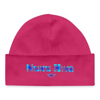 Nuku Hiva (lagon bleu) - Bonnet bébé bio - hot pink - Devant