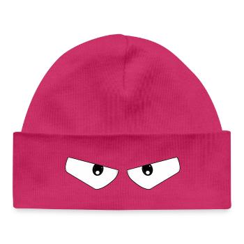 Expressive Bold Eyes - Baby Organic Beanie - hot pink - Front