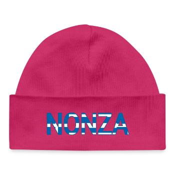 Nonza Grèce Texte - Bonnet bébé bio - hot pink - Devant