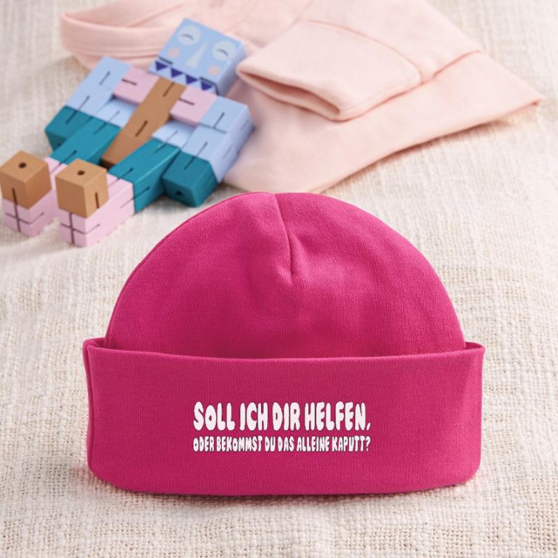 soll ich dir helfen, oder bekommst du das alleine  Baby Organic Mütze