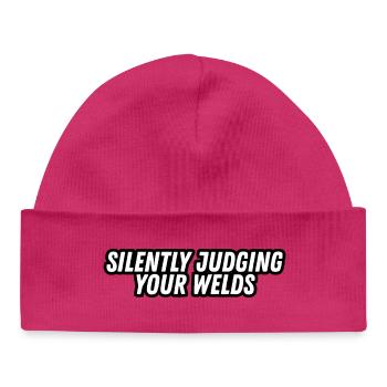 JDM sticker - Silently judging your welds - Bonnet bébé bio - hot pink - Devant