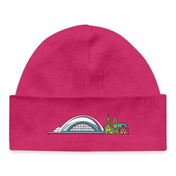 Liege City Skyline Guillemins Station Kunst - Baby Organic Mütze - hot Pink - Vorne