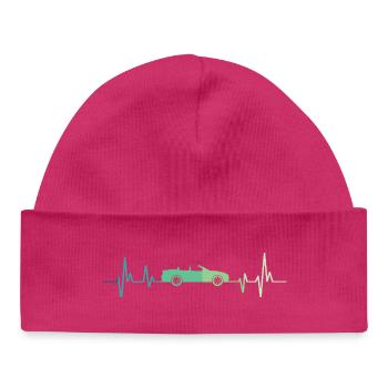 cabriolet voiture décapotable t-shirt voiture - Bonnet bébé bio - hot pink - Devant