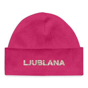 LJUBLJANA – Architectural Stone Typography - Baby Organic Mütze - hot Pink - Vorne