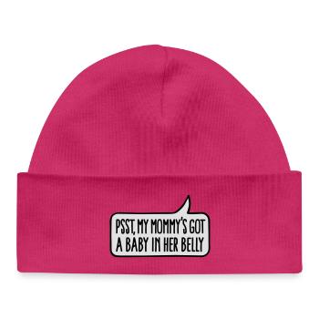 Pssst, my mommy's got a baby in her belly - Baby Organic Mütze - hot Pink - Vorne