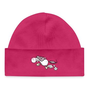 Horse gives full throttle - Horses - Gallop - Pony - Baby Organic Beanie - hot pink - Front