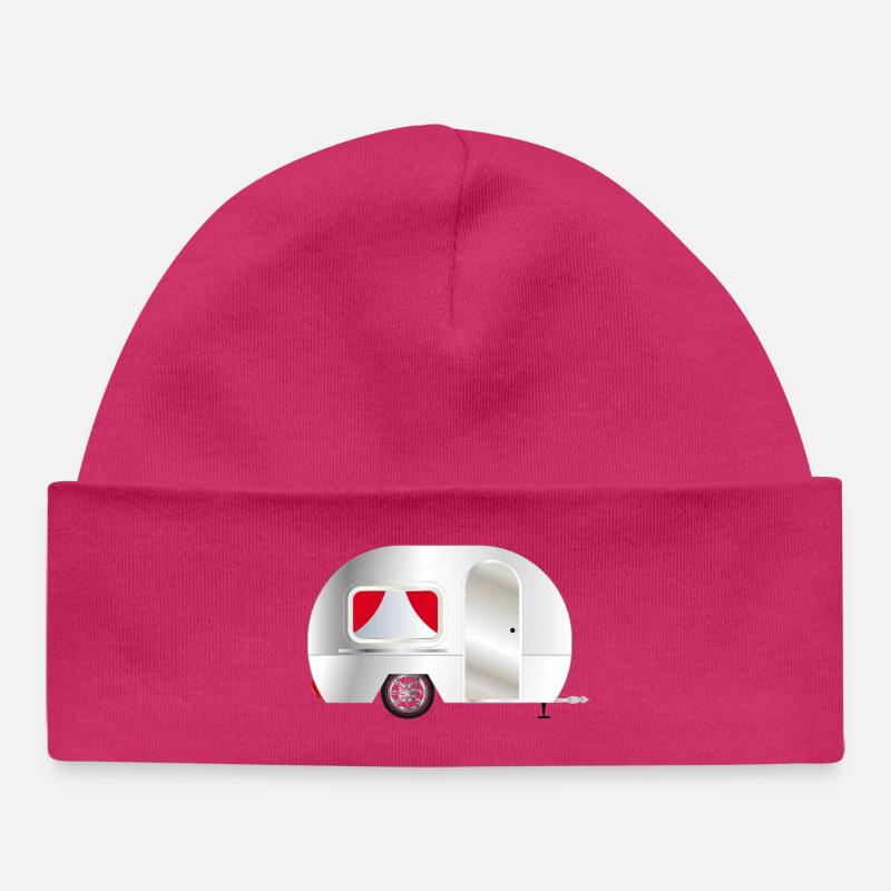 caravane mignonne pour les sentiments nostalgiques - Bonnet bébé bio - hot pink