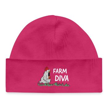 Poule Diva de la Ferme - Bonnet bébé bio - hot pink - Devant