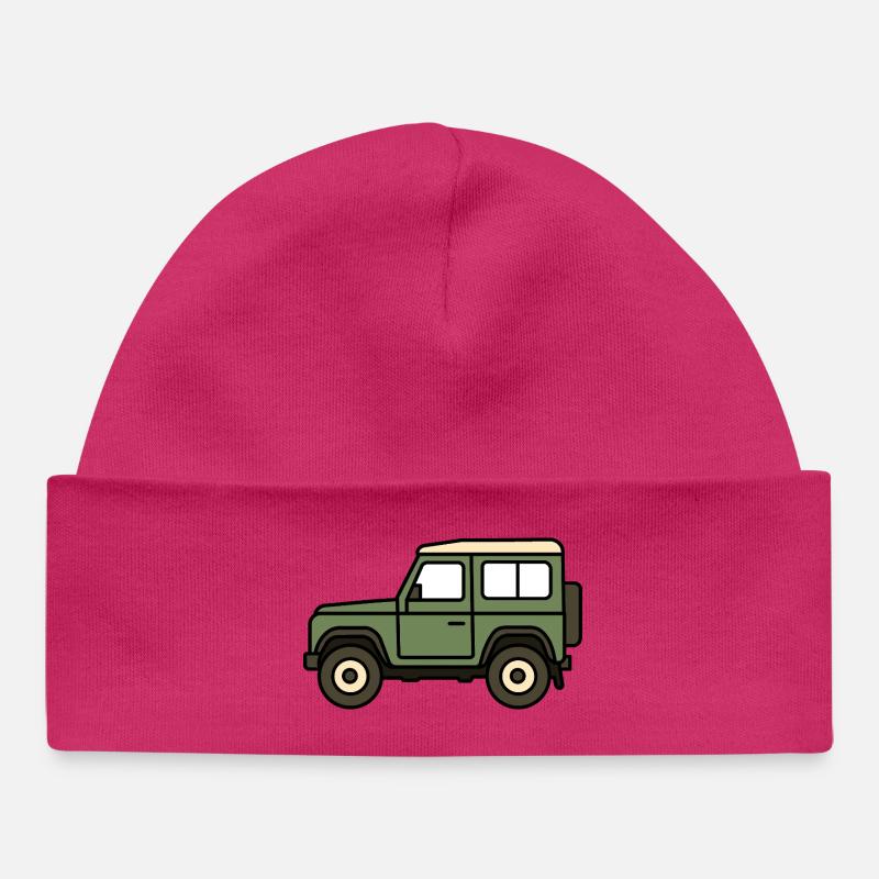 Voiture tout-terrain - Bonnet bébé bio - hot pink