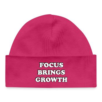 Focus Brings Growth - Baby Organic Beanie - hot pink - Front