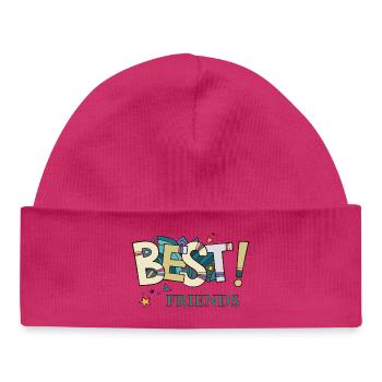 Meilleurs ami - Bonnet bébé bio - hot pink - Devant