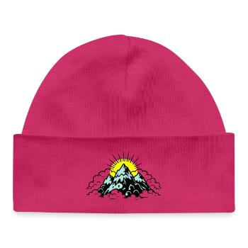 Montagnes Alpes Nature - Bonnet bébé bio - hot pink - Devant