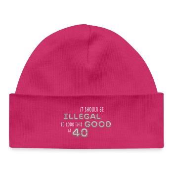 Illegal appearance with 40 neon - Baby Organic Beanie - hot pink - Front