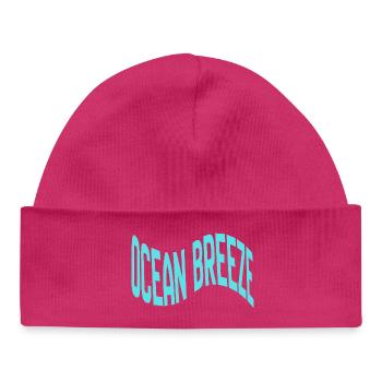 Typographie courbe de la brise océanique - Bonnet bébé bio - hot pink - Devant