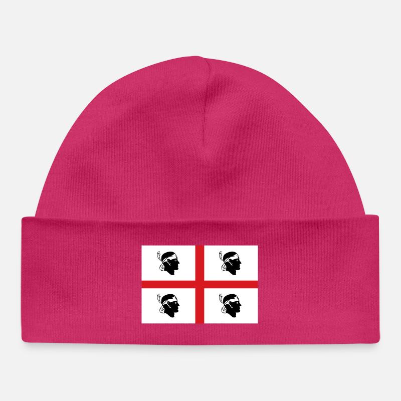 drapeau d’autocollant de Sardaigne autocollant drapeau Sardaigne - Bonnet bébé bio - hot pink