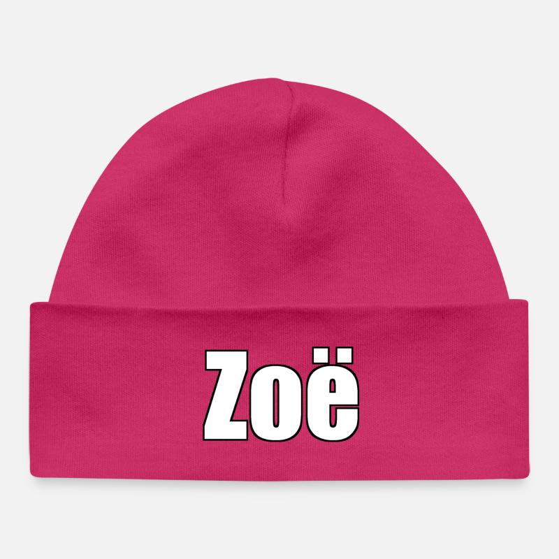 Zoé - (Nom humain) - Bonnet bébé bio - hot pink