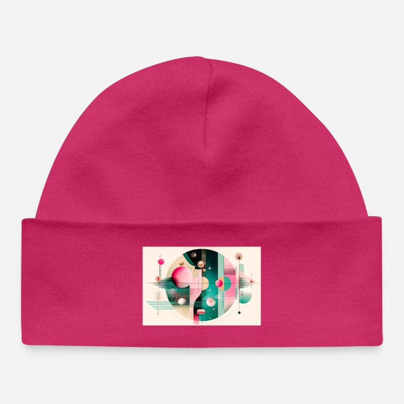Abstract composition with chromatic flight - Baby Organic Beanie - hot pink