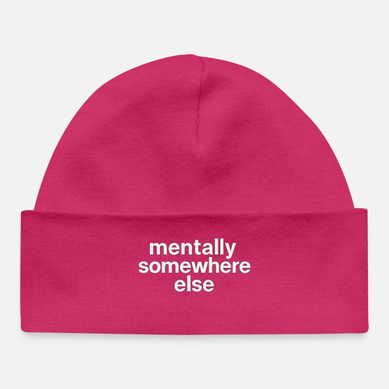 mentalement ailleurs - Bonnet bébé bio - hot pink