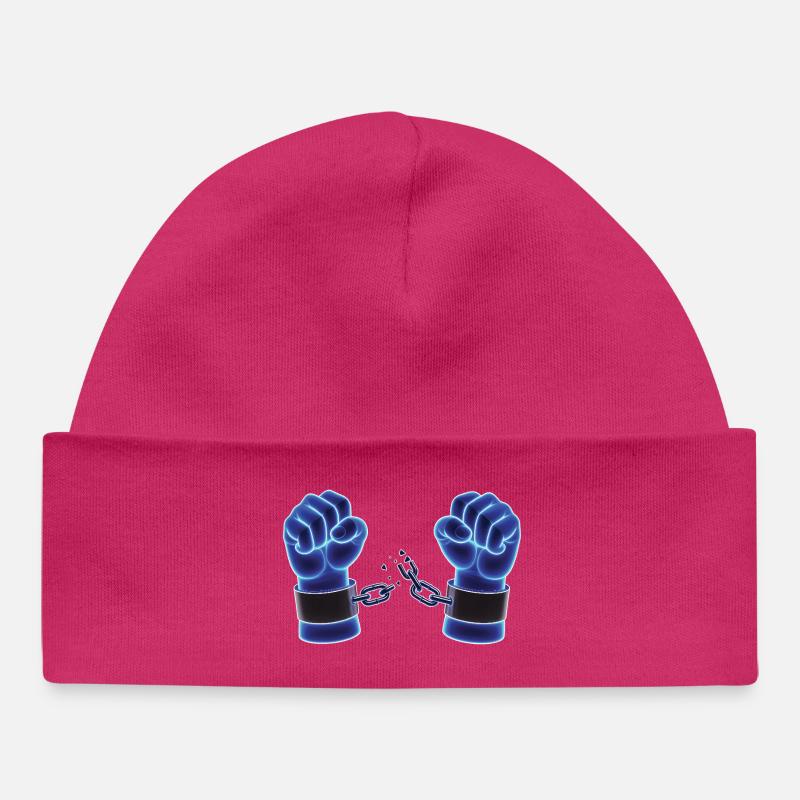 FREE NIGHT - freedom & rights - Bonnet bébé bio - hot pink