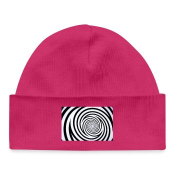 Monochrome en spirale hypnotique - Bonnet bébé bio - hot pink - Devant