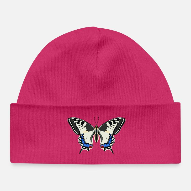 Papillons : Le madaud - Bonnet bébé bio - hot pink