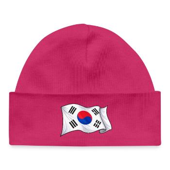 Drapeau sud-coréen - Bonnet bébé bio - hot pink - Devant