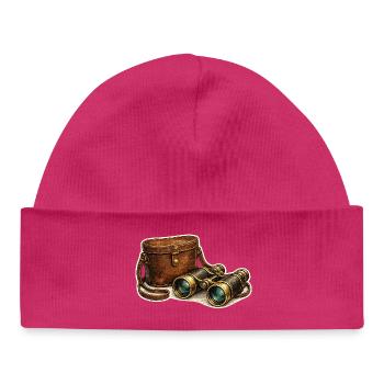 Vintage Expedition Binoculars Bag - Baby Organic Beanie - hot pink - Front