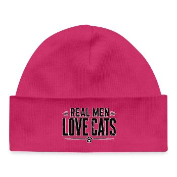 Echte Männer Lieben Katzen - Baby Organic Mütze - hot Pink - Vorne