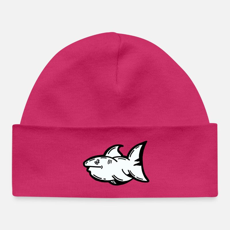 Requin caricatural pour la conservation marine - Bonnet bébé bio - hot pink