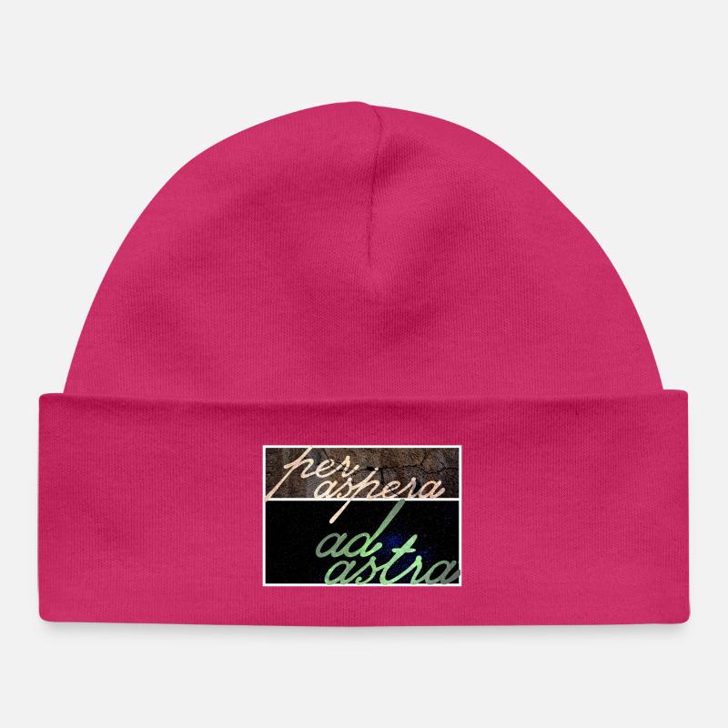 Per Aspera Ad Astra - Baby Organic Beanie - hot pink