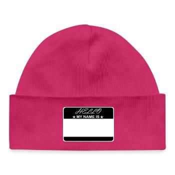 Hello My Name Is - Baby Organic Beanie - hot pink - Front