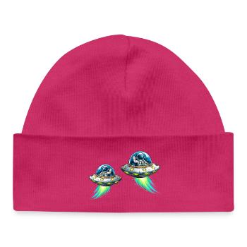 UFOs Astronauten Weltraumabenteuer - Baby Organic Mütze - hot Pink - Vorne