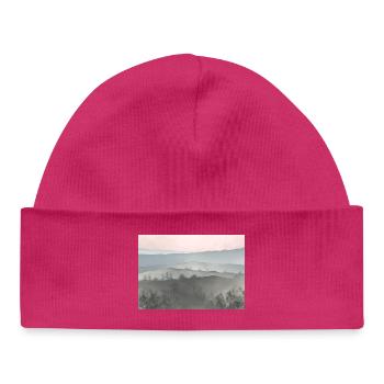 Sunrise in Mountains of Mist - Baby Organic Beanie - hot pink - Front