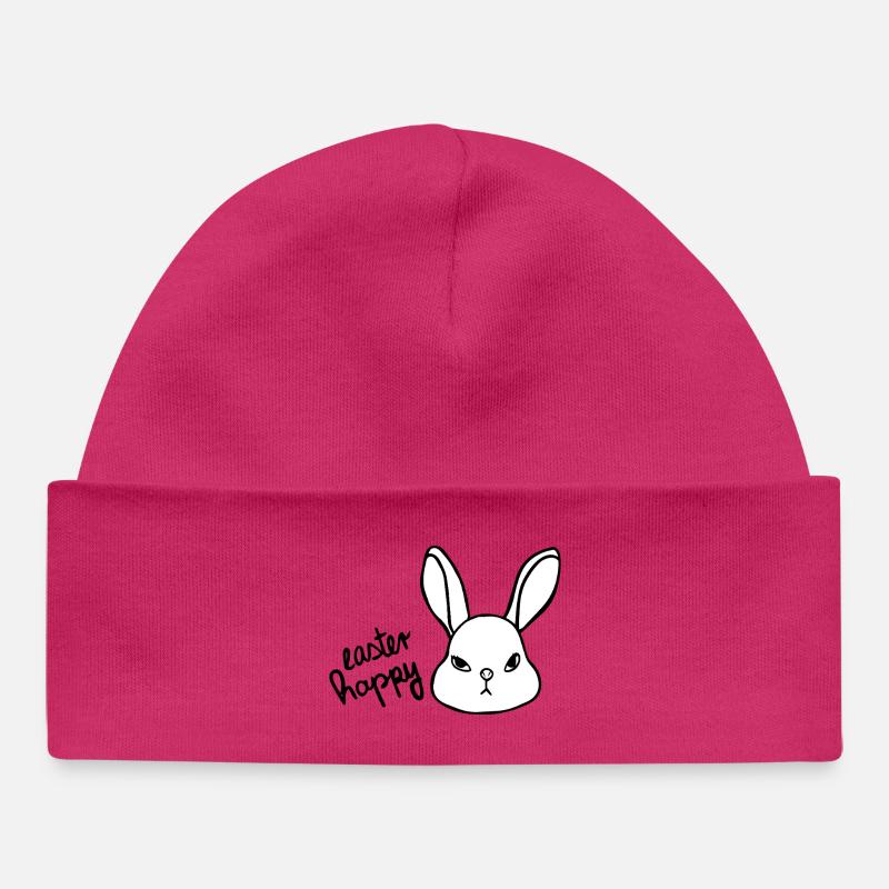 Lapin de Pâques sarcastique - Lapin joyeux de Pâques - Bonnet bébé bio - hot pink